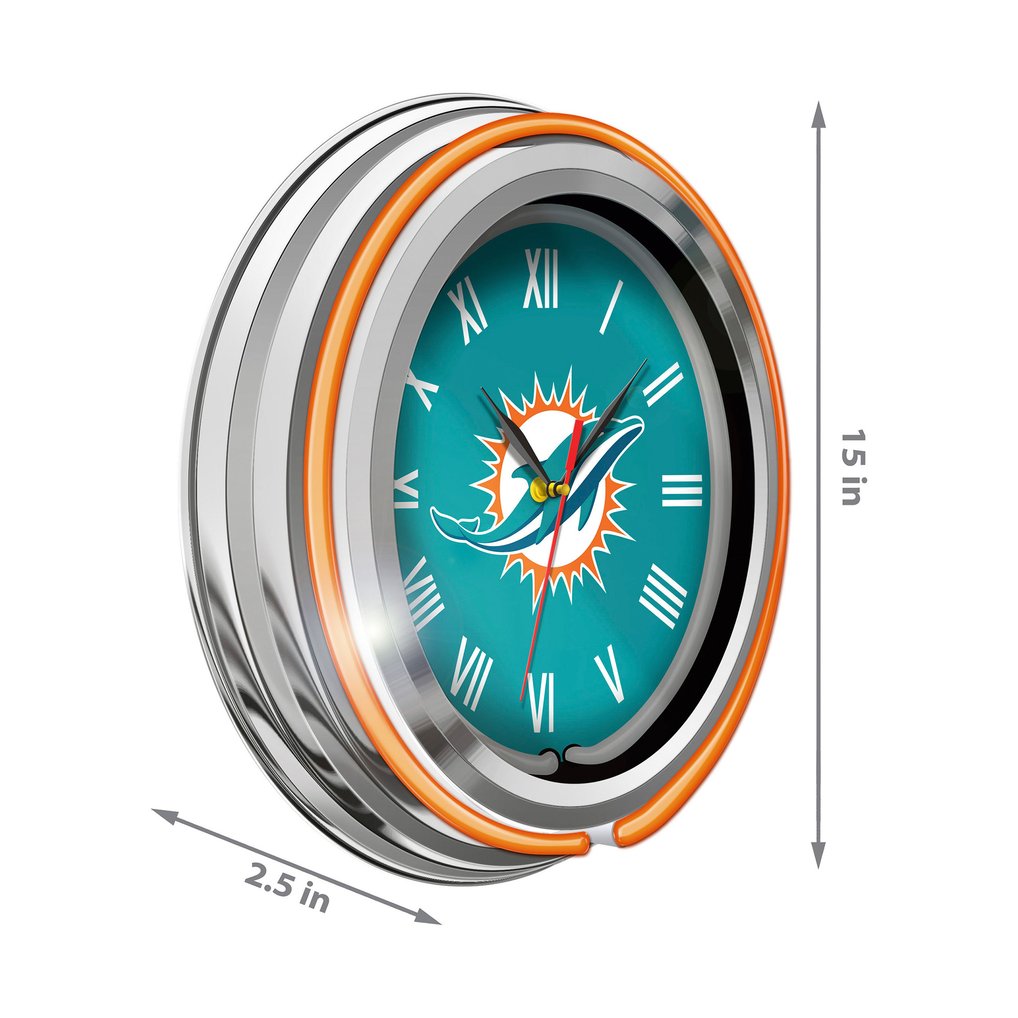 Miami Dolphins Imperial 15" Team Color Neon Clock