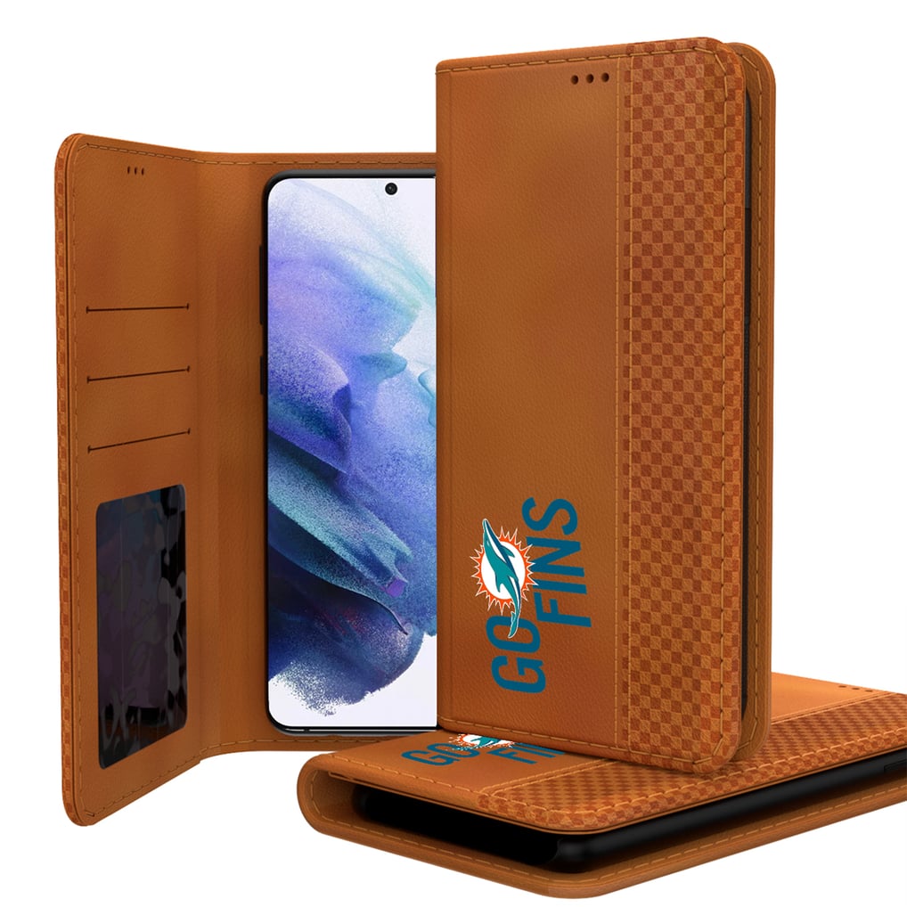 Miami Dolphins Keyscaper Galaxy Folio Case - Brown