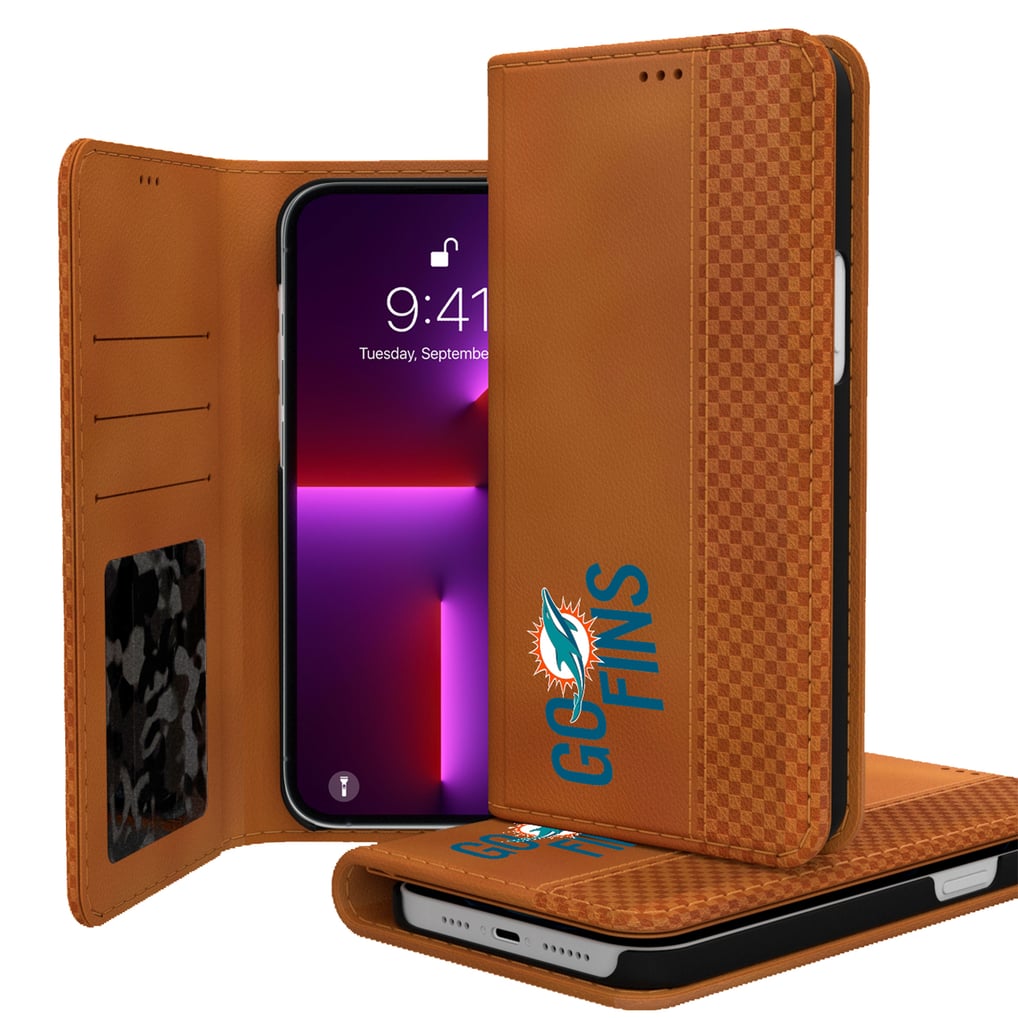 Miami Dolphins Keyscaper iPhone Folio Case - Brown