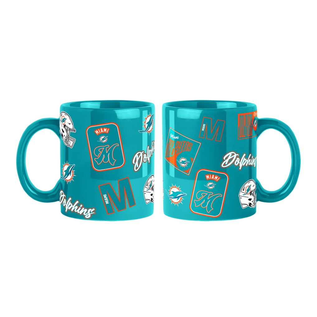 Miami Dolphins Logo Brands 2-Pack 15oz. Color Mug Set