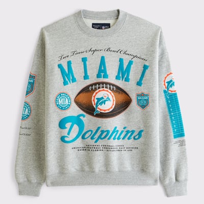 Miami Dolphins Abercrombie & Fitch Fleece Sweatshirt - Gray