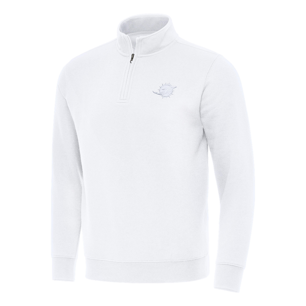 Miami Dolphins Antigua Victory Quarter-Zip Top - White