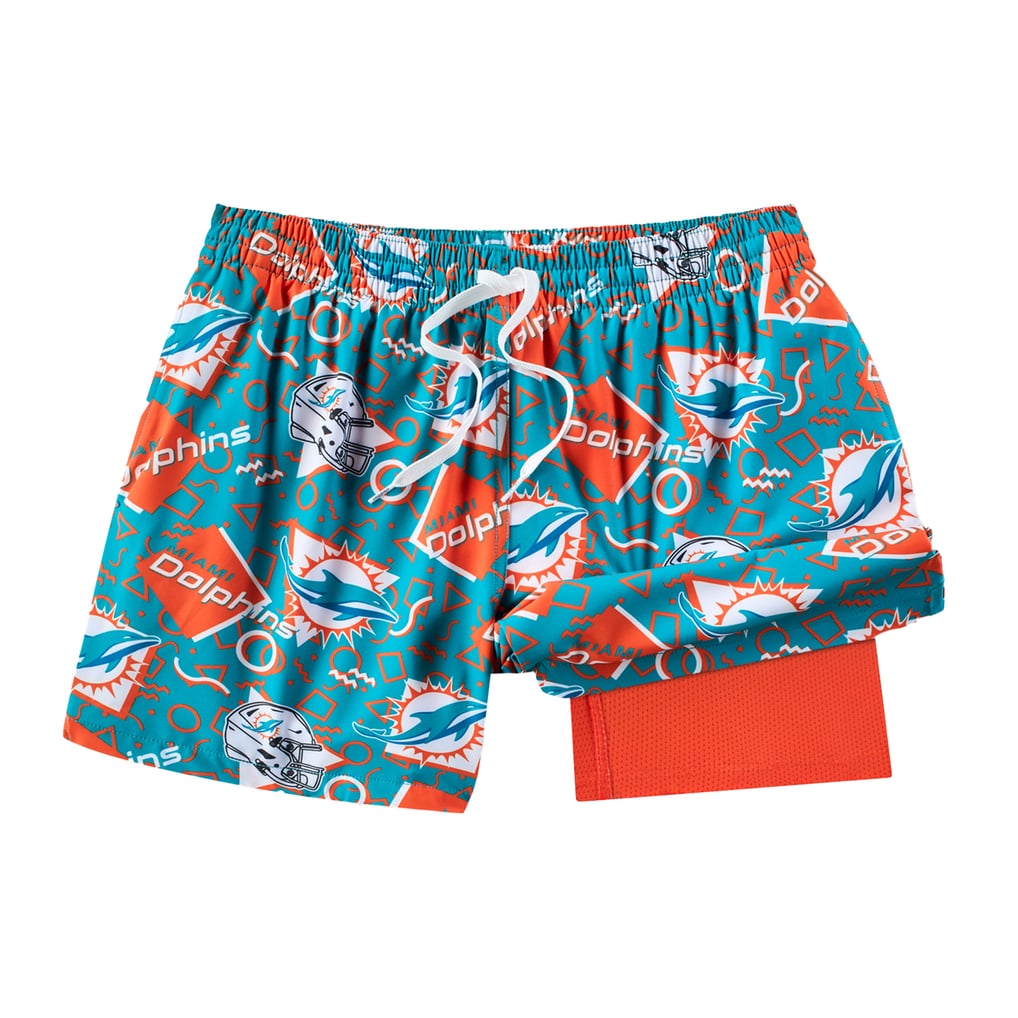 Miami Dolphins Chubbies Game Day Fit Classic Lined Swim Trunks - Aqua