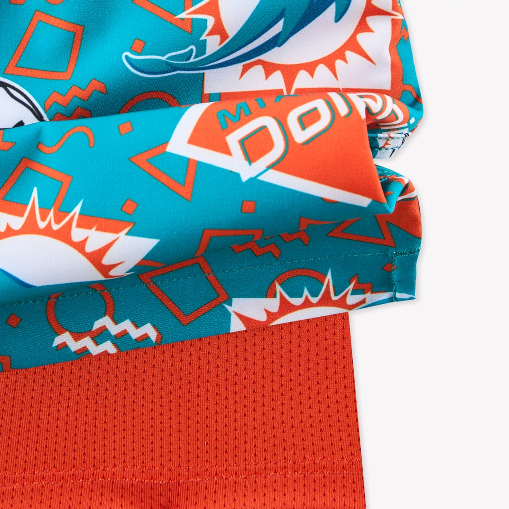 Miami Dolphins Chubbies Game Day Fit Classic Lined Swim Trunks - Aqua