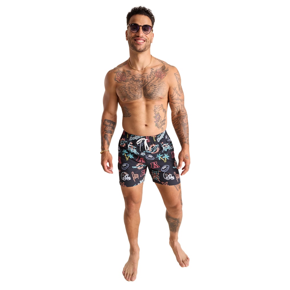 Miami Dolphins Chubbies The Neon 5.5" Classic Lined Swim Trunks - Black
