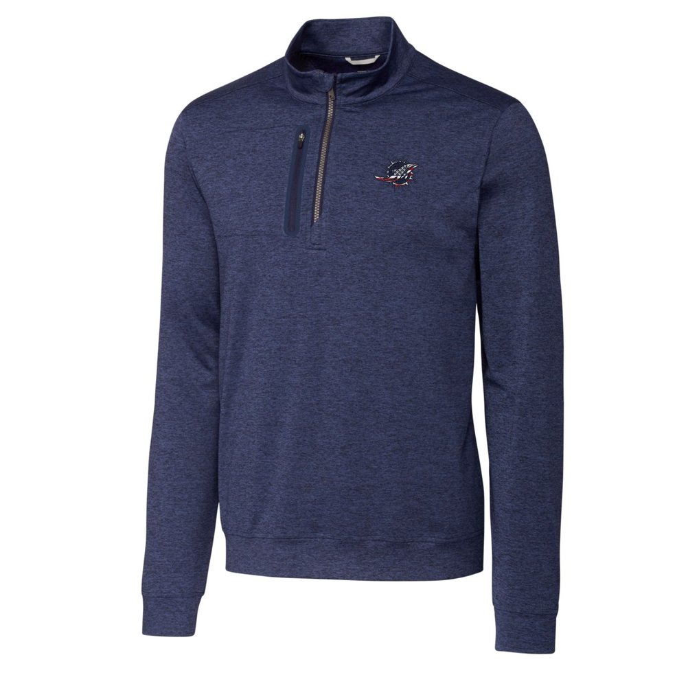 Miami Dolphins Cutter & Buck Stealth Quarter-Zip Pullover Top - Heathered Navy