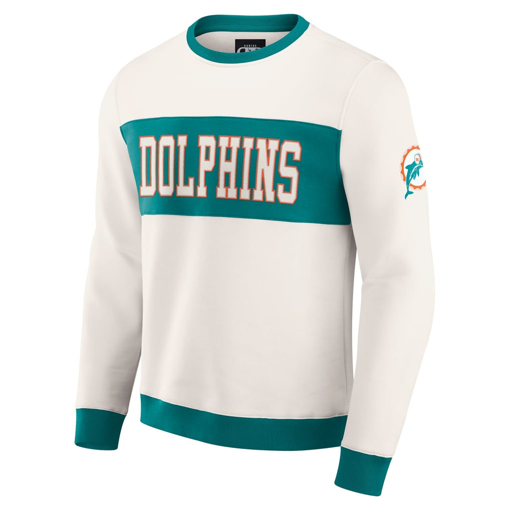  Miami Dolphins Darius Rucker Collection by Fanatics Colorblock Pullover Sweatshirt - Cream