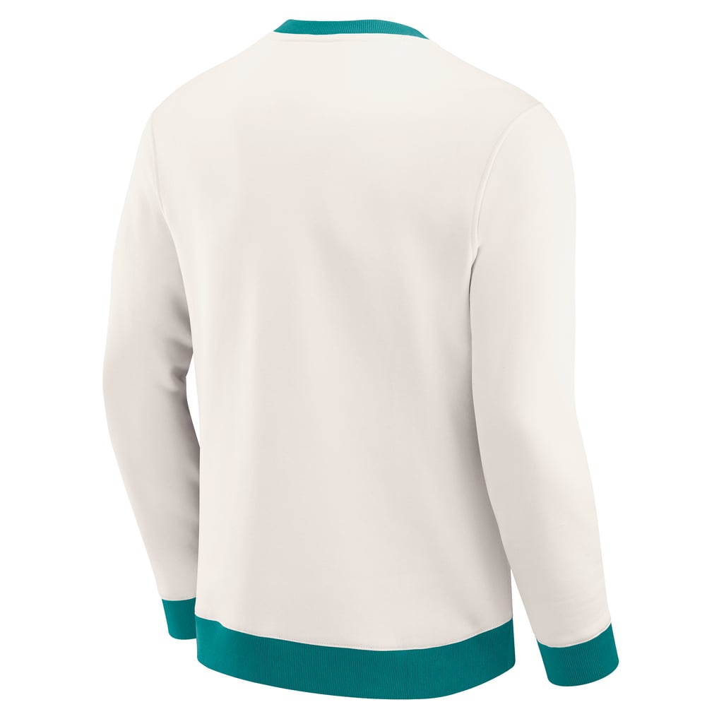  Miami Dolphins Darius Rucker Collection by Fanatics Colorblock Pullover Sweatshirt - Cream