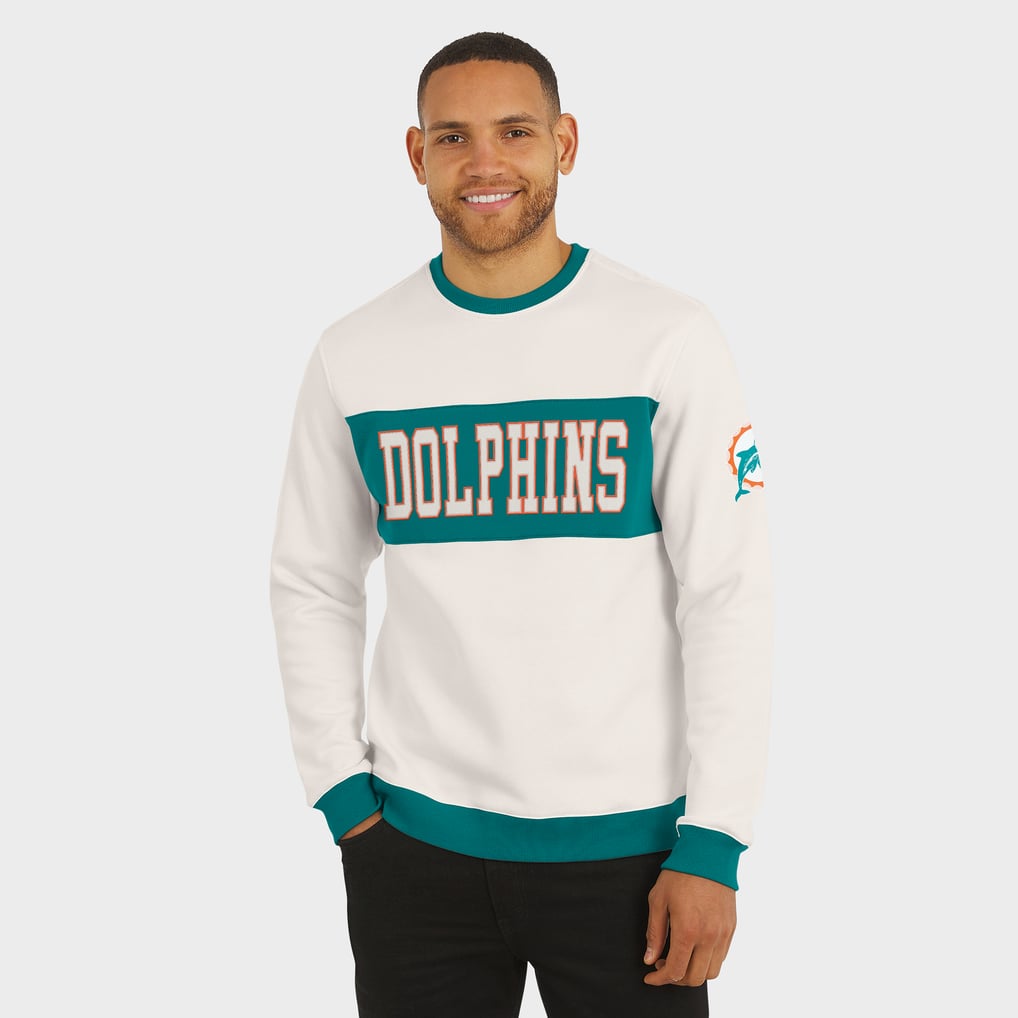  Miami Dolphins Darius Rucker Collection by Fanatics Colorblock Pullover Sweatshirt - Cream