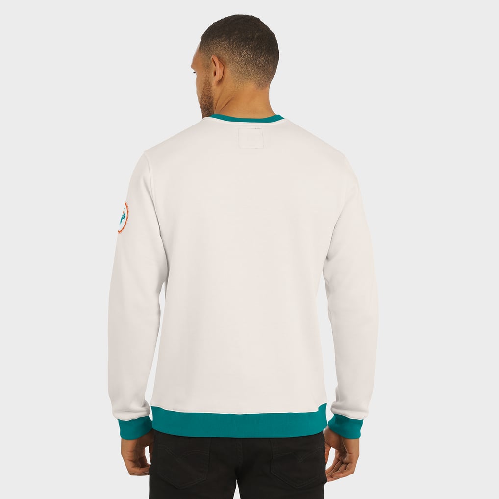  Miami Dolphins Darius Rucker Collection by Fanatics Colorblock Pullover Sweatshirt - Cream