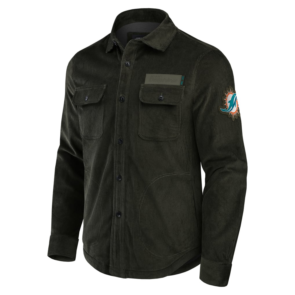 Miami Dolphins Darius Rucker Collection by Fanatics Corduroy Full-Button Shacket - Dark Green