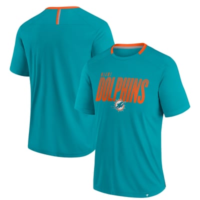 Miami Dolphins Fanatics Defender Fade Slant T-Shirt - Aqua