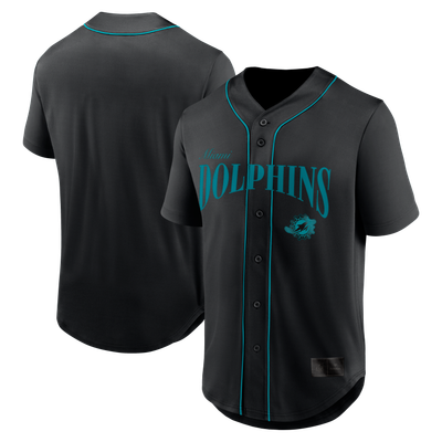Miami Dolphins Fanatics After Hours Button-Up Baseball Top - Black