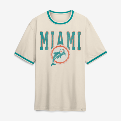 Miami Dolphins Fanatics Time Honored Tradition Ringer Fashion Top - Cream