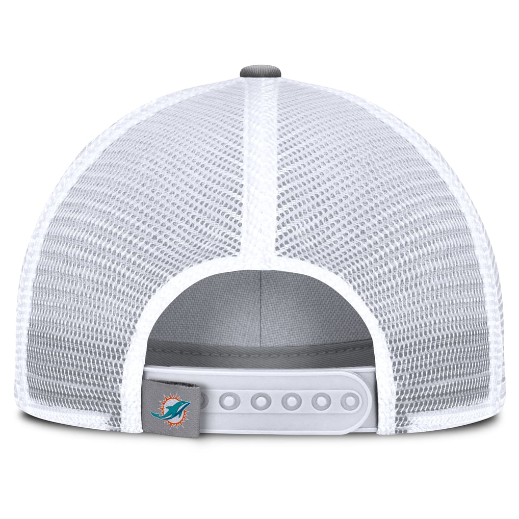  Miami Dolphins Fanatics Singleback Trucker Adjustable Hat - Gray