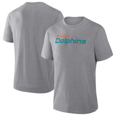 Miami Dolphins Fanatics Pass Rush Tri-Blend T-Shirt - Heather Gray