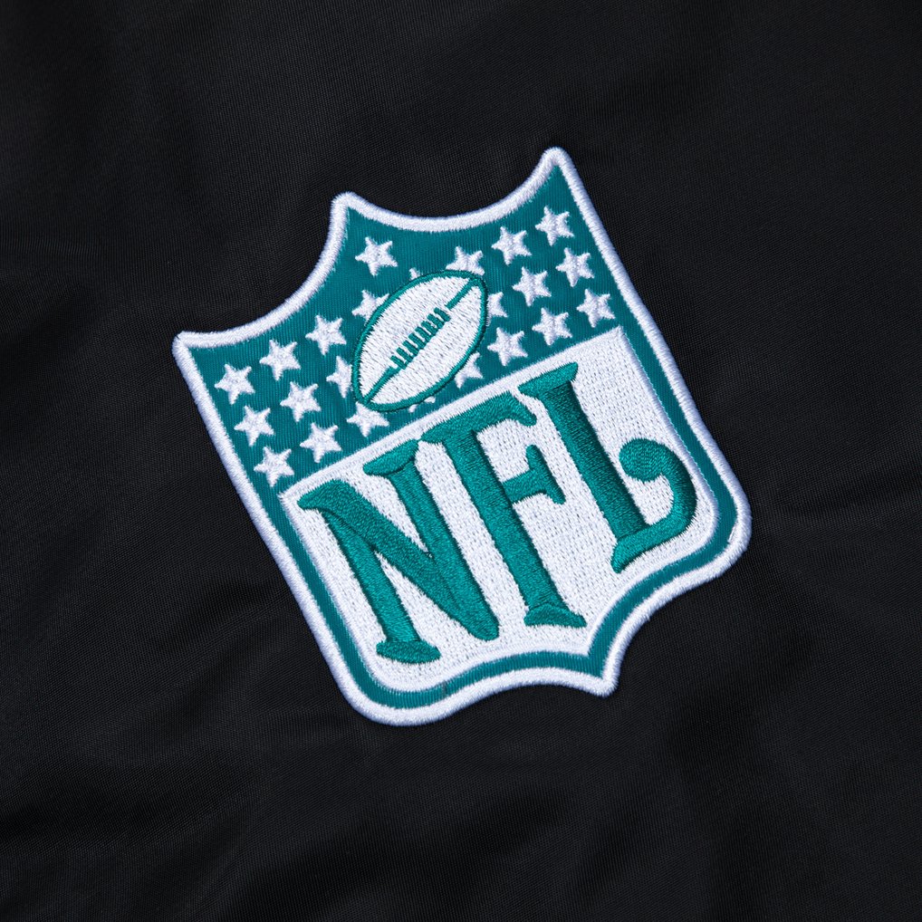 Miami Dolphins GOLF WANG Satin Full-Snap Bomber Jacket - Black