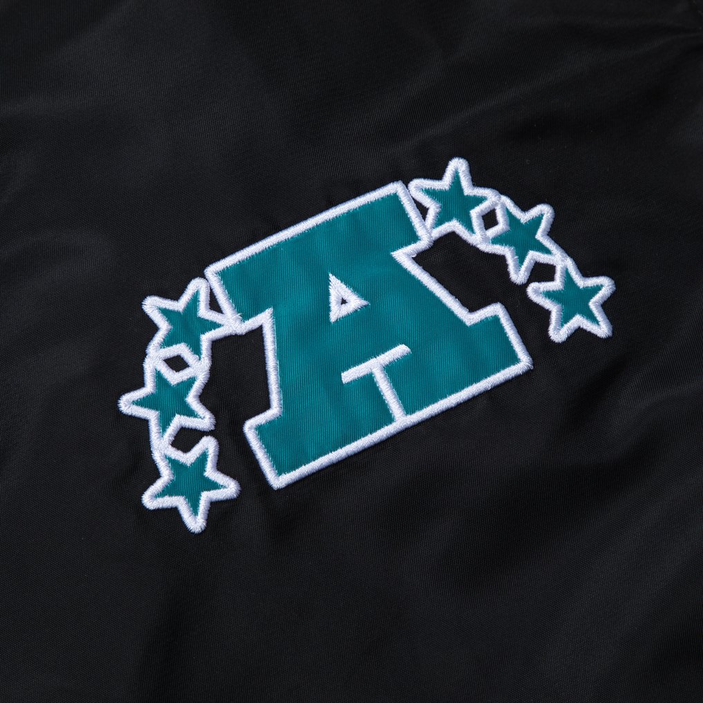Miami Dolphins GOLF WANG Satin Full-Snap Bomber Jacket - Black