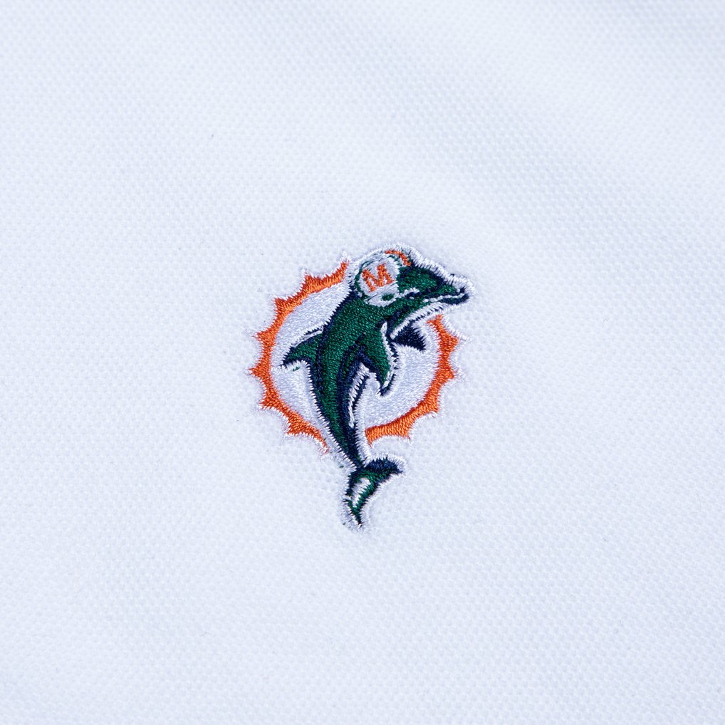 Miami Dolphins GOLF WANG Raglan Polo - White