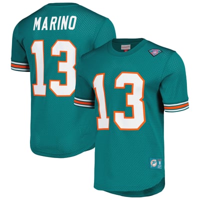 Dan Marino Miami Dolphins Mitchell & Ness Retired Player Name & Number Mesh Top - Aqua