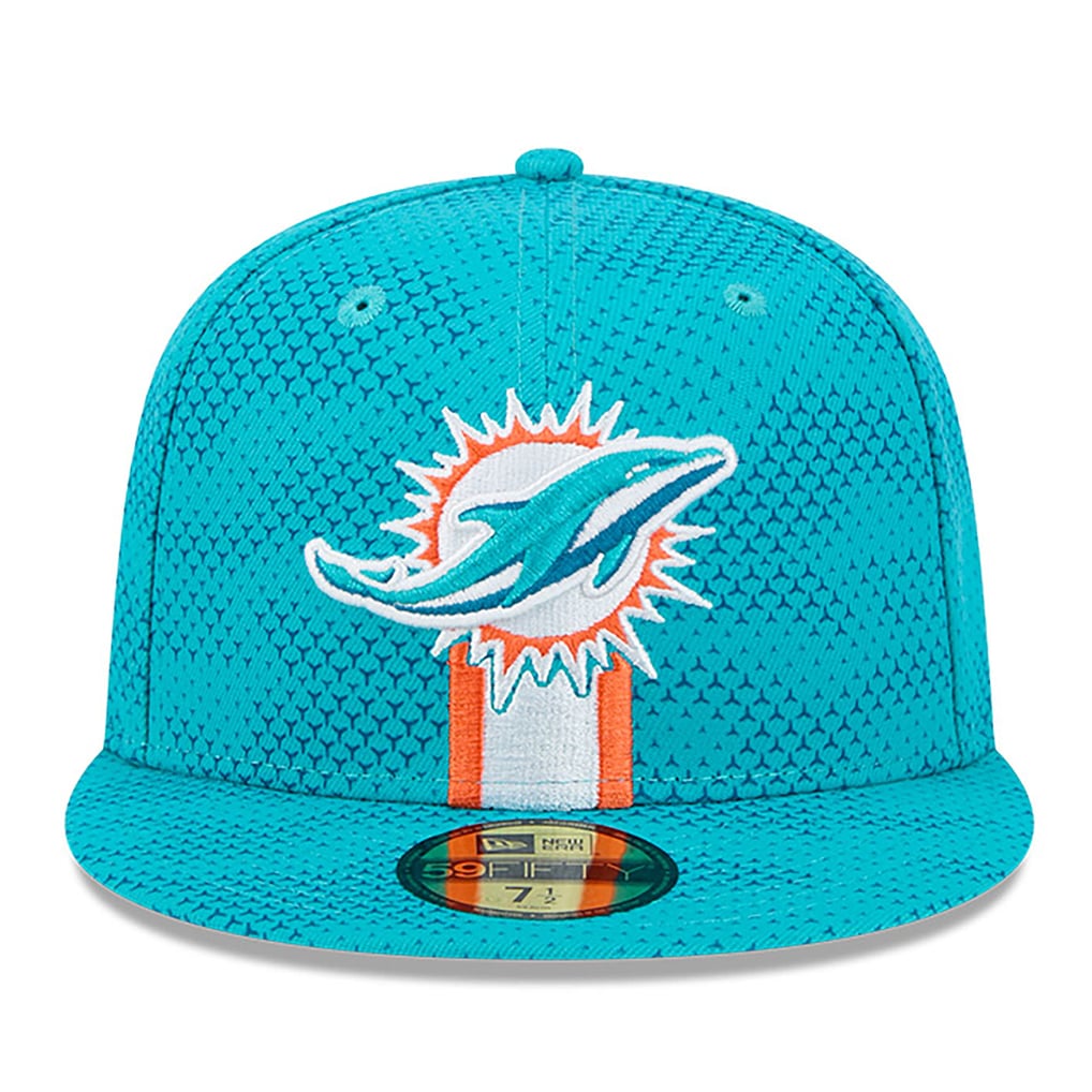  Miami Dolphins New Era 2024 Sideline 59FIFTY Fitted Hat - Aqua