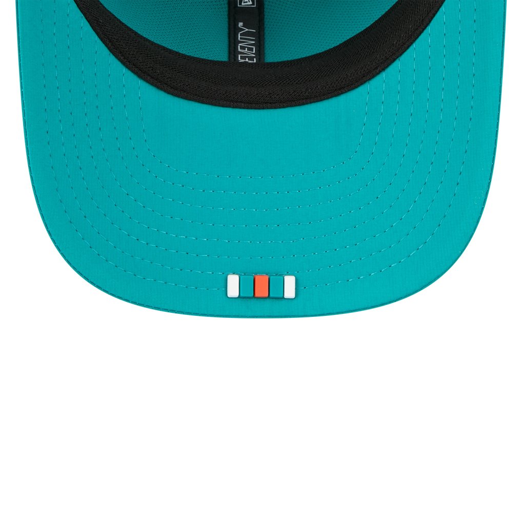 Miami Dolphins New Era 2025 Sideline Throwback 9SEVENTY Trucker Adjustable Hat - Aqua