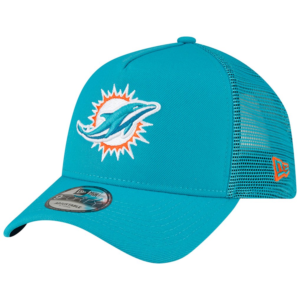 Miami Dolphins New Era  A-Frame Trucker 9FORTY Adjustable Hat - Aqua