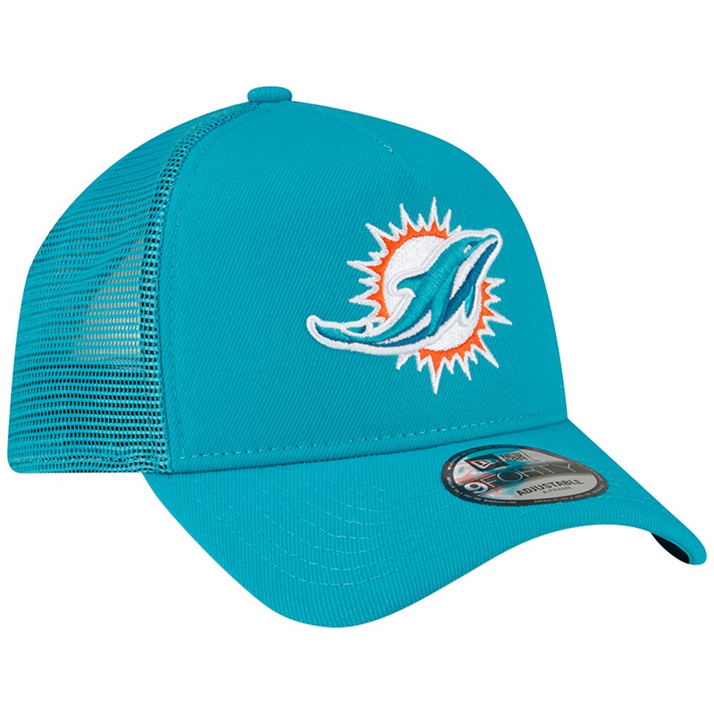 Miami Dolphins New Era  A-Frame Trucker 9FORTY Adjustable Hat - Aqua