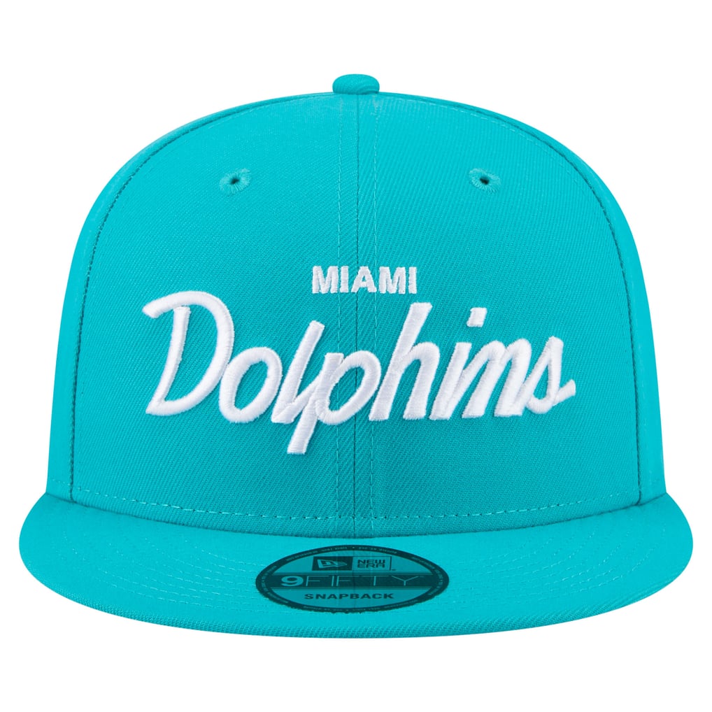  Miami Dolphins New Era Core Team Script 9FIFTY Snapback Hat - Aqua