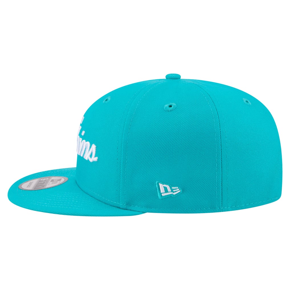  Miami Dolphins New Era Core Team Script 9FIFTY Snapback Hat - Aqua