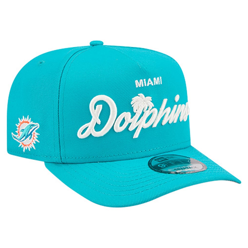  Miami Dolphins New Era Local Play A-Frame 9FIFTY Snapback Hat - Aqua
