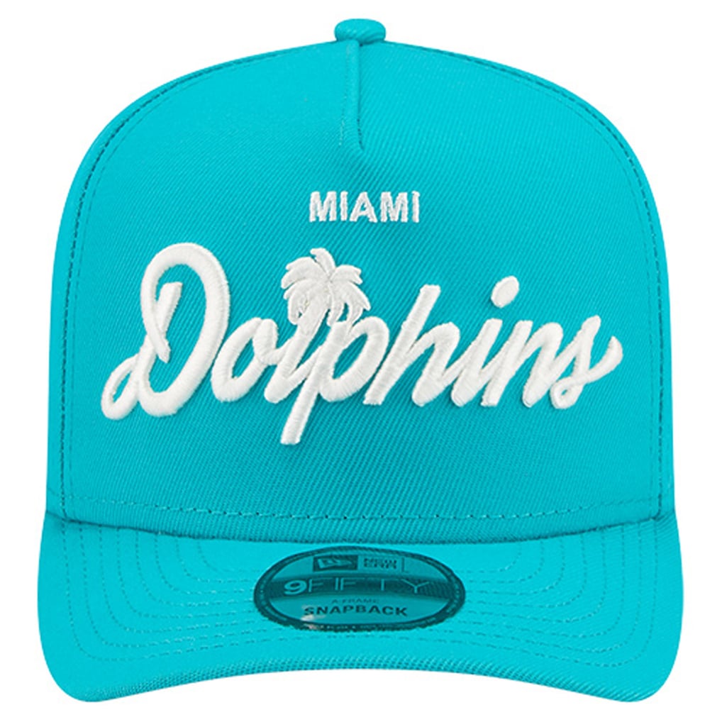  Miami Dolphins New Era Local Play A-Frame 9FIFTY Snapback Hat - Aqua