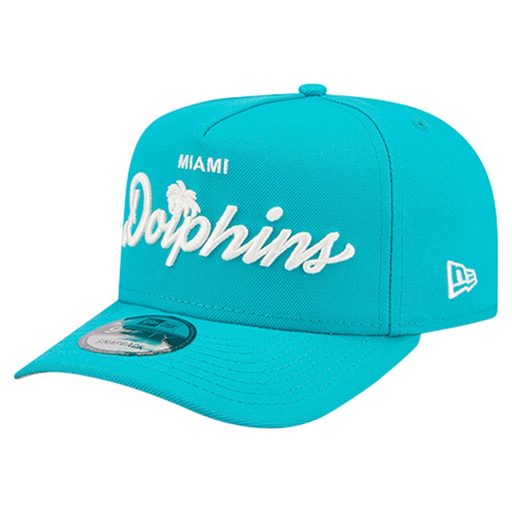  Miami Dolphins New Era Local Play A-Frame 9FIFTY Snapback Hat - Aqua
