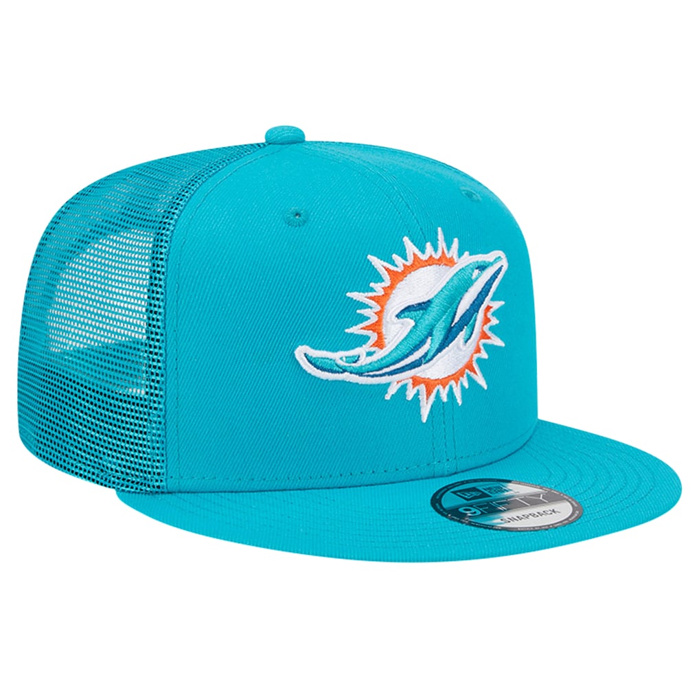Miami Dolphins New Era Main Trucker 9FIFTY Snapback Hat - Aqua