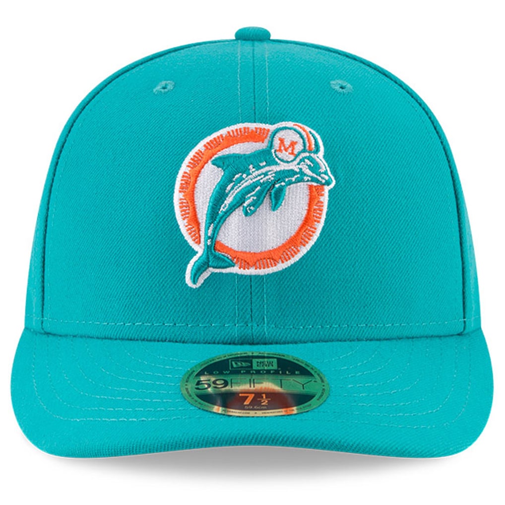Miami Dolphins New Era Omaha Throwback Low Profile 59FIFTY Fitted Hat - Aqua