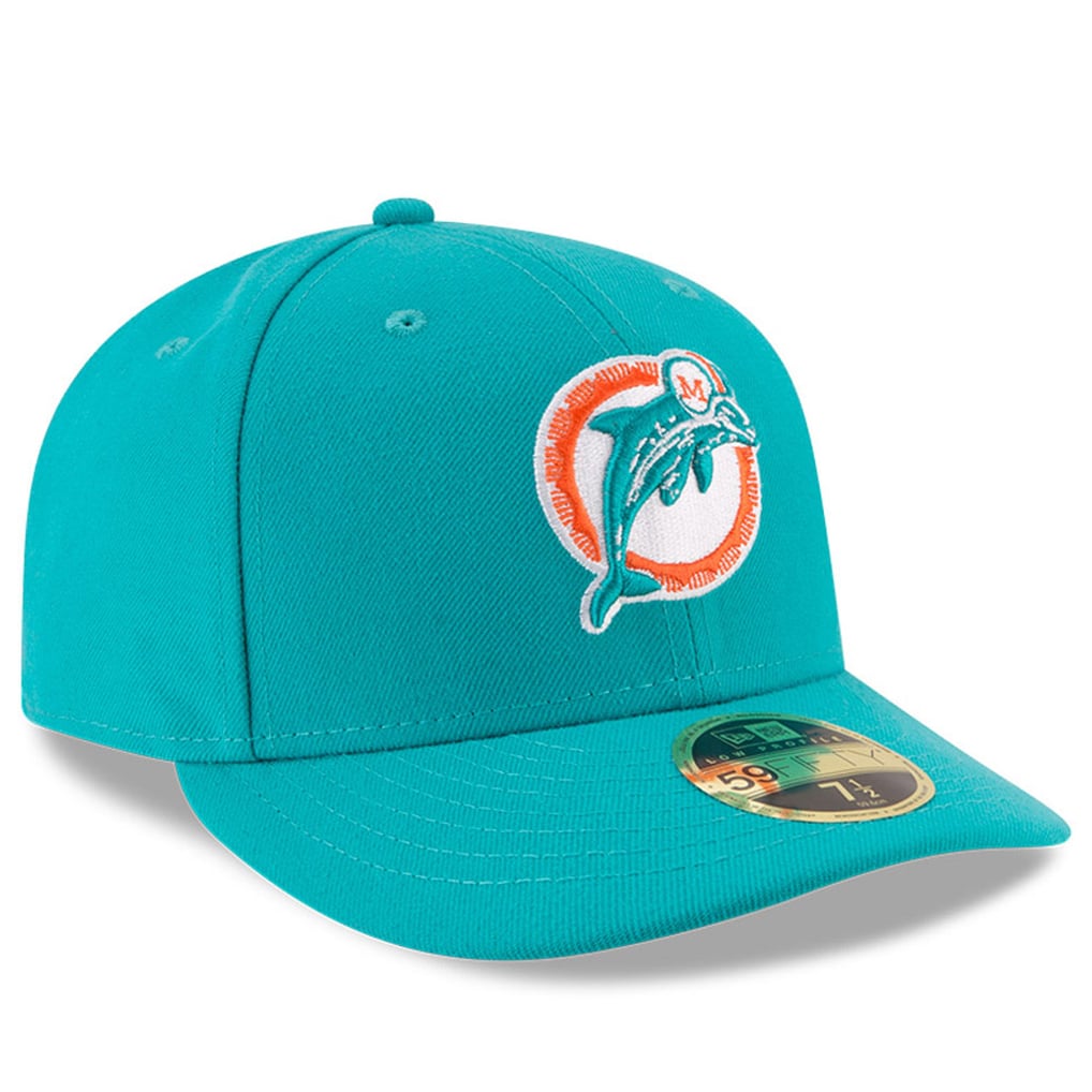 Miami Dolphins New Era Omaha Throwback Low Profile 59FIFTY Fitted Hat - Aqua