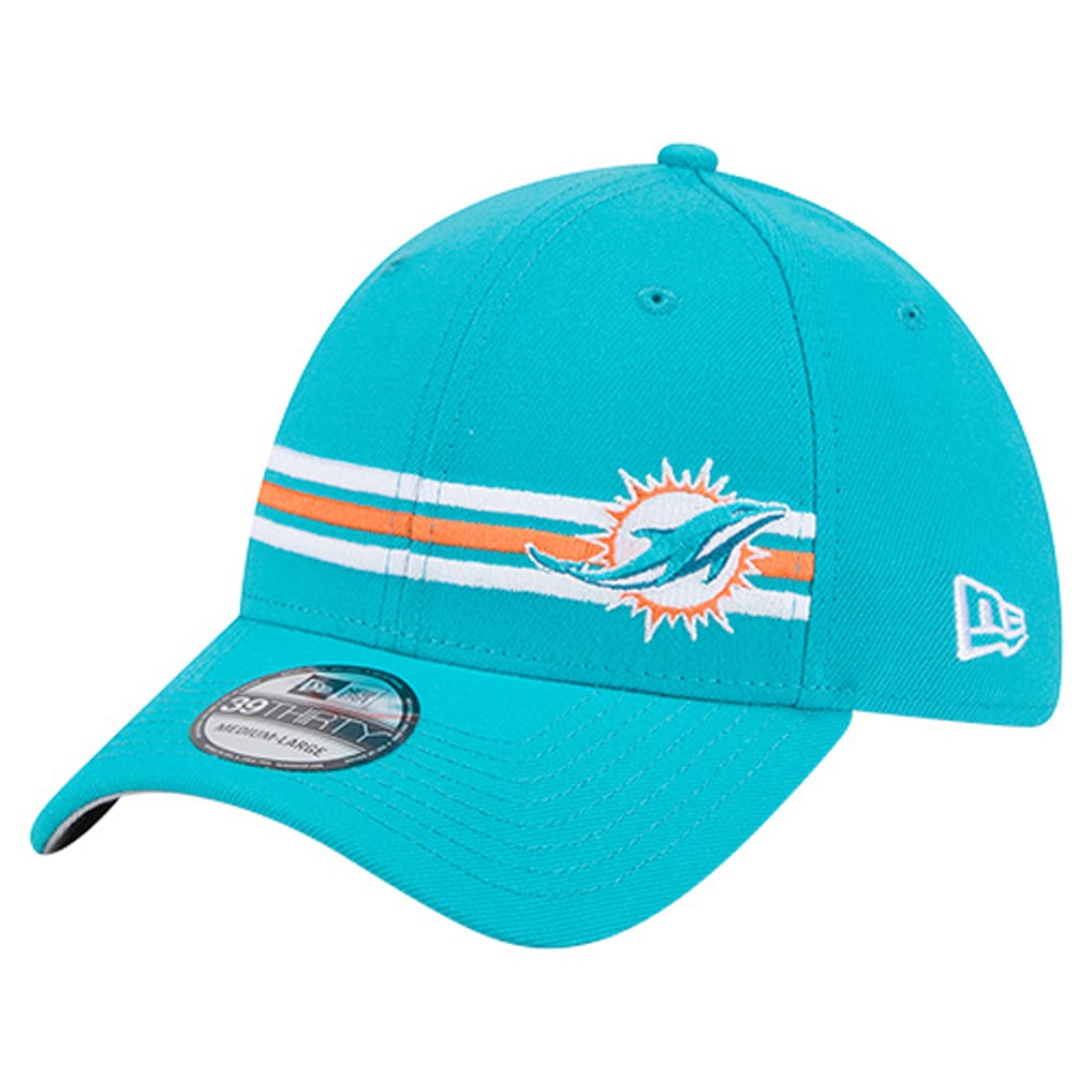 Miami Dolphins New Era Stripes 39THIRTY Flex Hat - Aqua