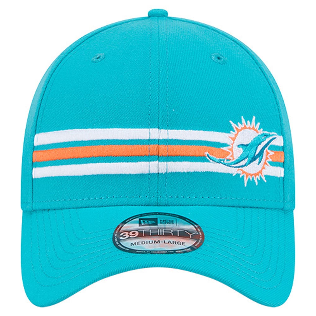 Miami Dolphins New Era Stripes 39THIRTY Flex Hat - Aqua