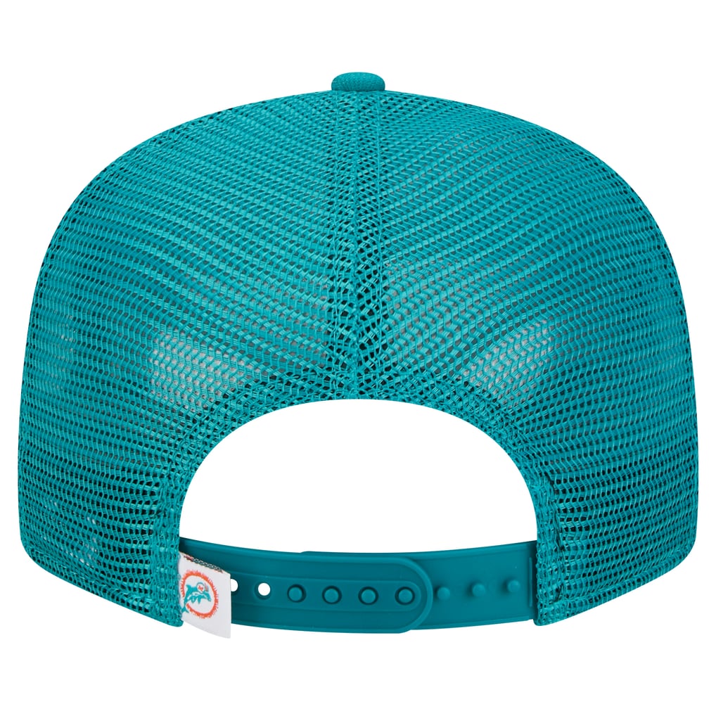 Miami Dolphins New Era Throwback Main Trucker 9FIFTY Snapback Hat - Aqua