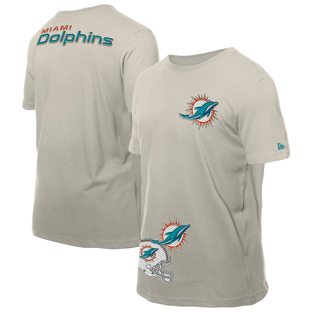 Miami Dolphins New Era Multi Patch T-Shirt - Light Beige