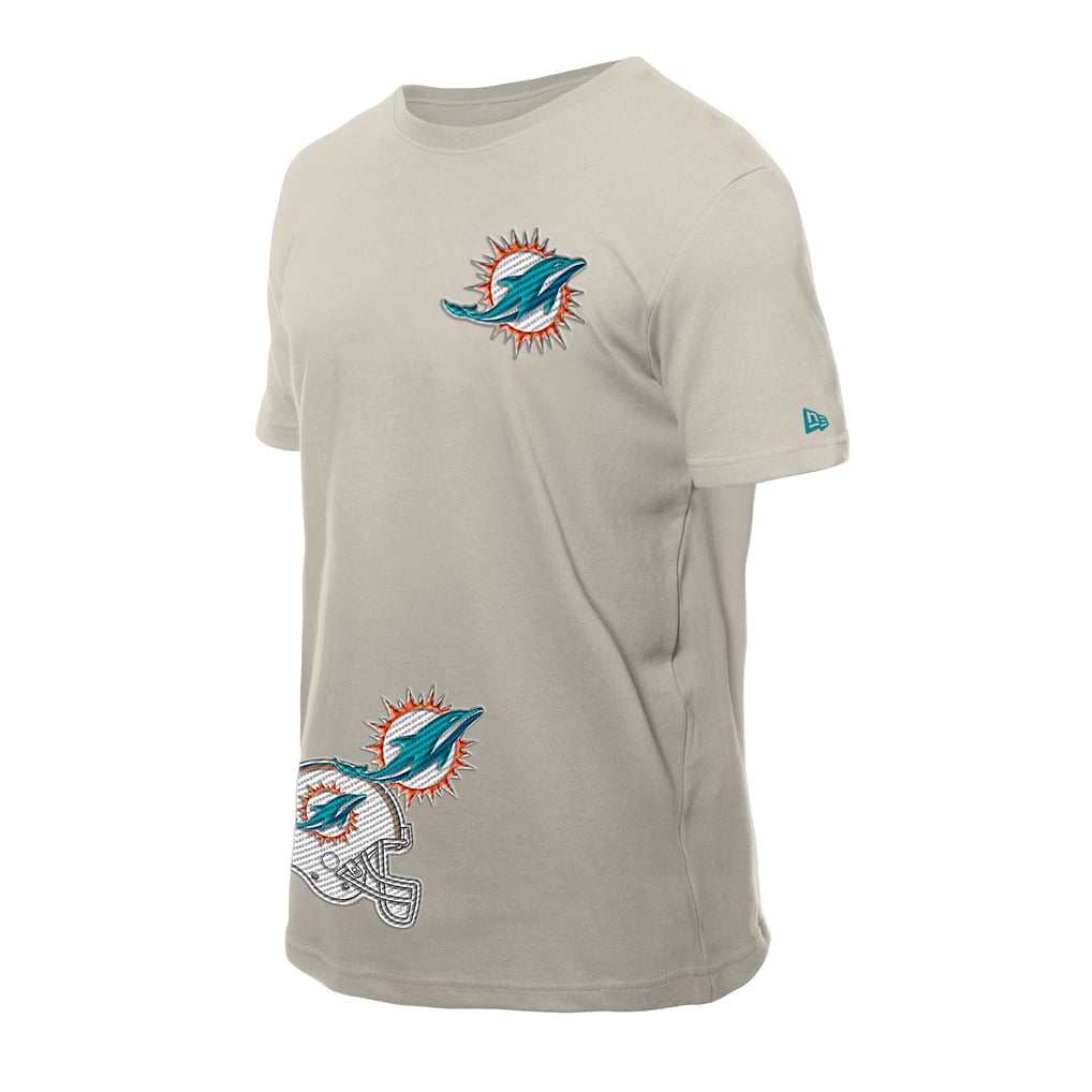 Miami Dolphins New Era Multi Patch T-Shirt - Light Beige
