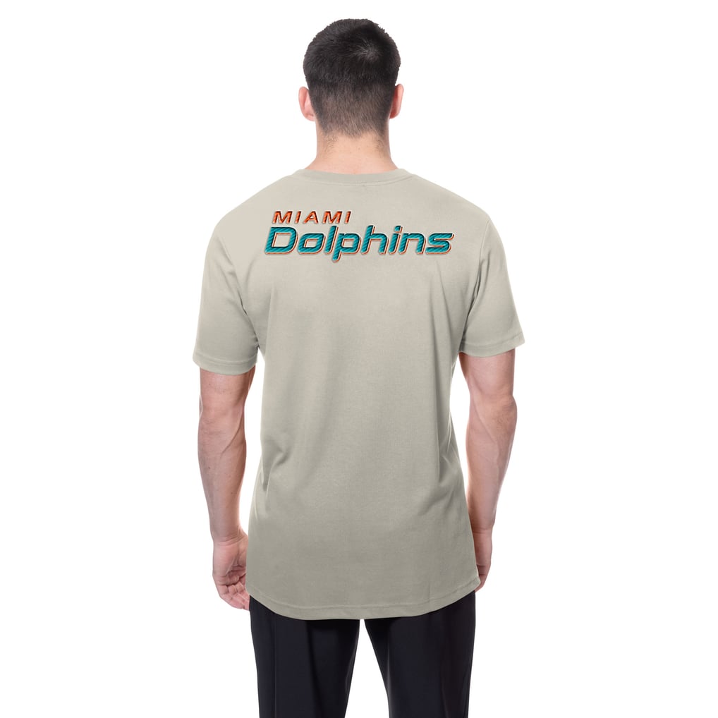 Miami Dolphins New Era Multi Patch T-Shirt - Light Beige