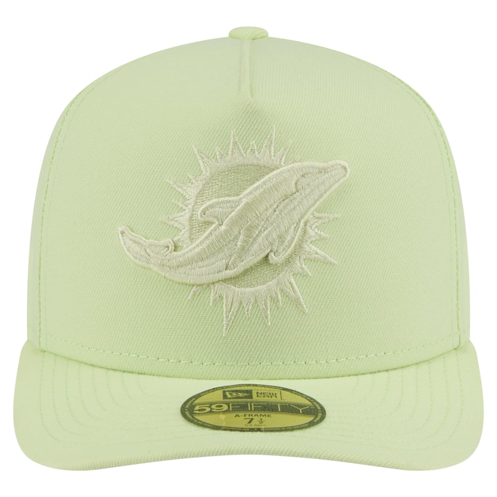 Miami Dolphins New Era Color Pack A-Frame 59FIFTY Fitted Hat - Light Green