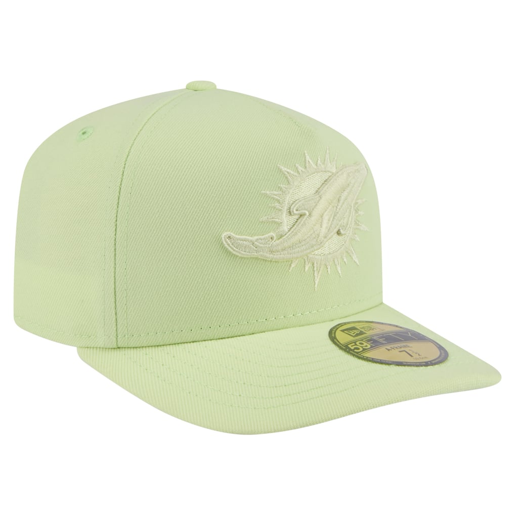 Miami Dolphins New Era Color Pack A-Frame 59FIFTY Fitted Hat - Light Green
