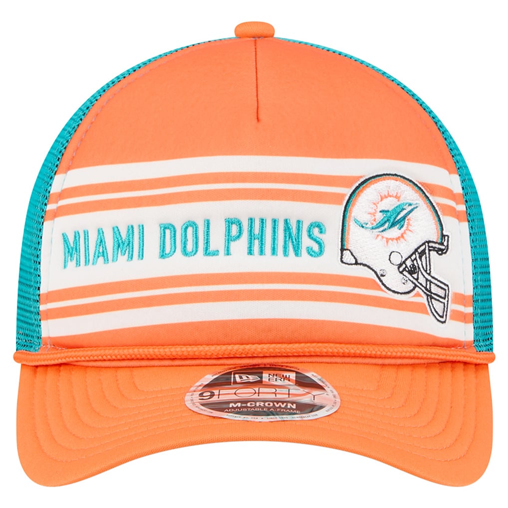  Miami Dolphins New Era  Linear A-Frame 9FORTY Adjustable Hat - Orange