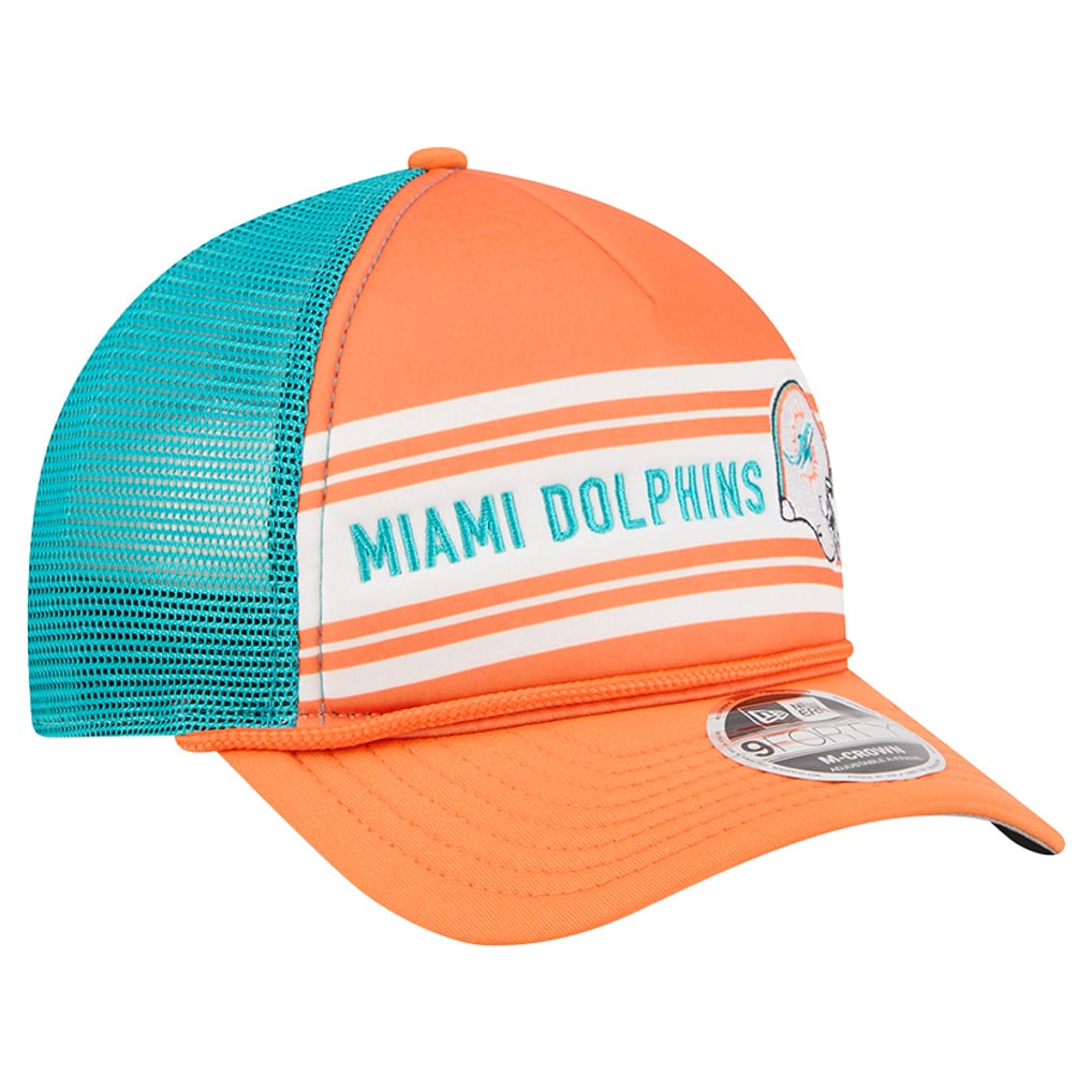  Miami Dolphins New Era  Linear A-Frame 9FORTY Adjustable Hat - Orange