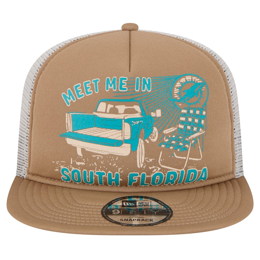 Miami Dolphins New Era Meet Me 9FIFTY Snapback Hat - Tan
