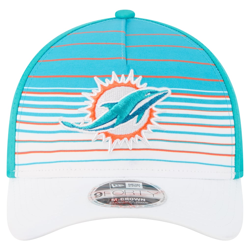  Miami Dolphins New Era Adventure Gradient 9FORTY M-Crown A-Frame Adjustable Hat - White/Aqua