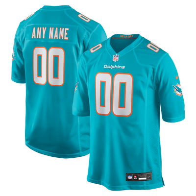 Miami Dolphins Nike Custom Game Jersey - Aqua