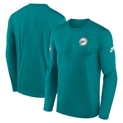 Miami Dolphins Nike Legend Small Logo Dri-FIT Long Sleeve T-Shirt - Aqua